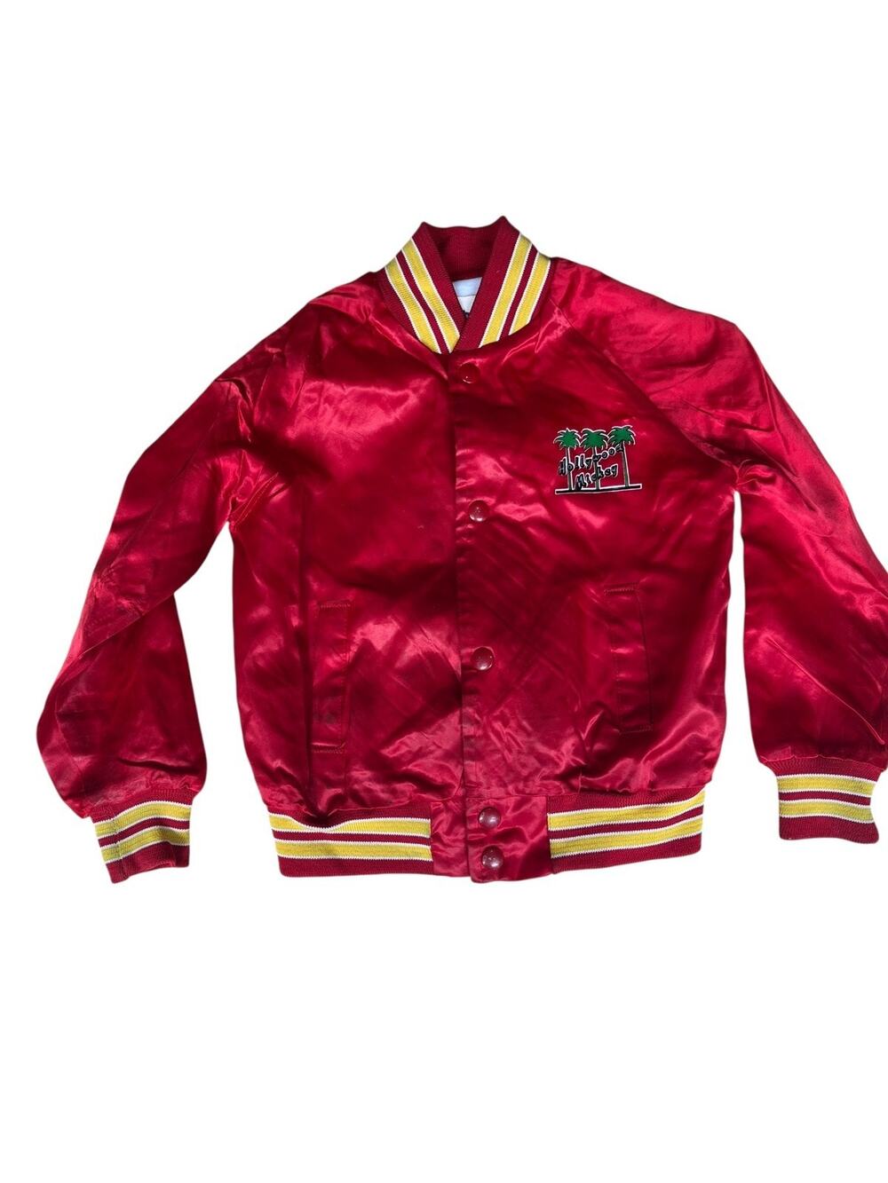 The Walt Disney Company Vintage 80s Kids Boy Satin Bomber Jacket Red Size 6/7